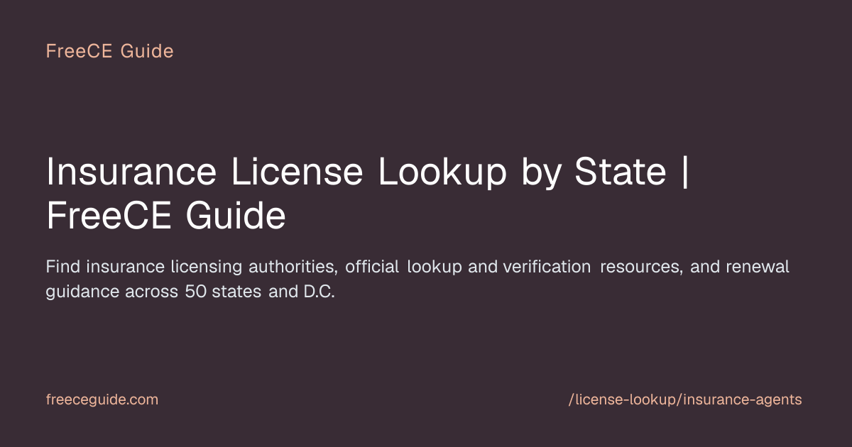 Insurance License Lookup by State | FreeCE Guide